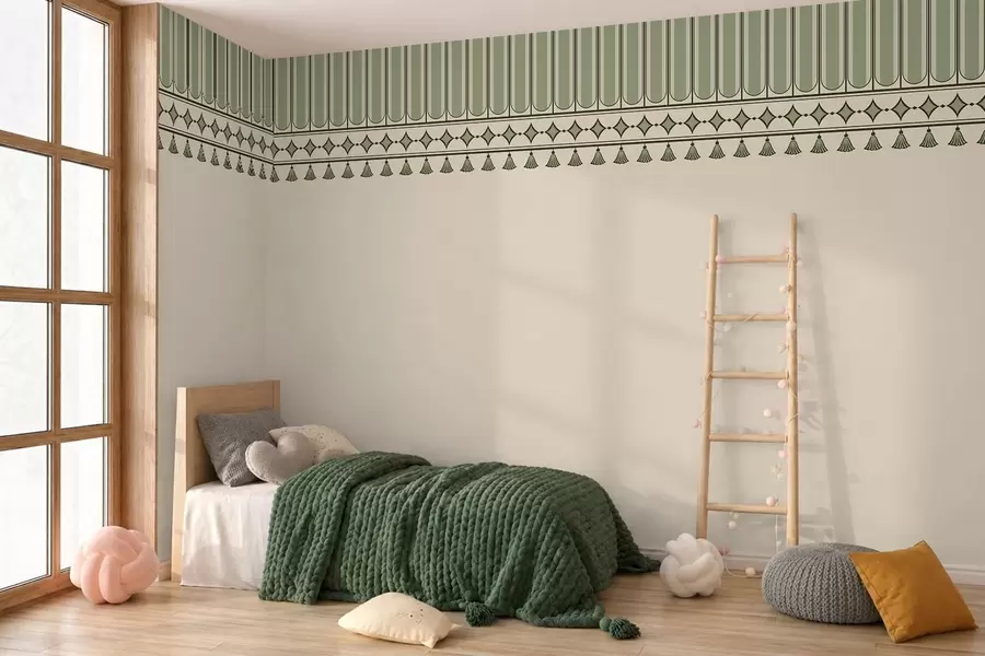 wall murals Ornamental border in green shades w05151v1