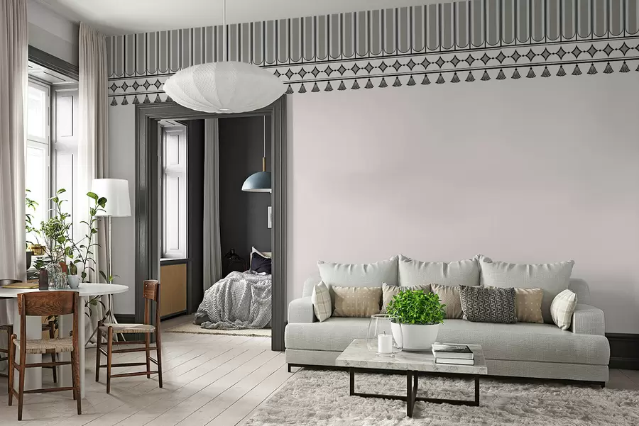 wall murals Ornamental border in green and gray shades w05151v2