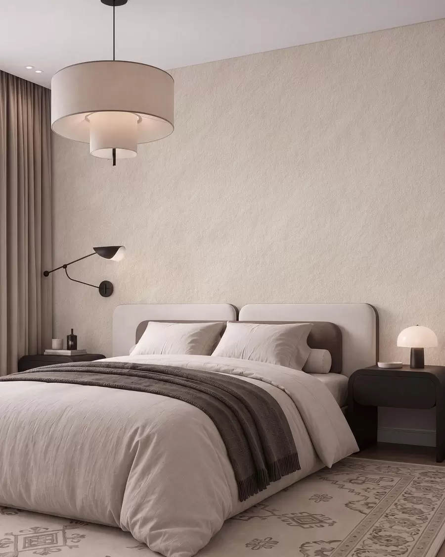 wall murals Light beige background in decorative plaster style, minimalism, stone texture w09800