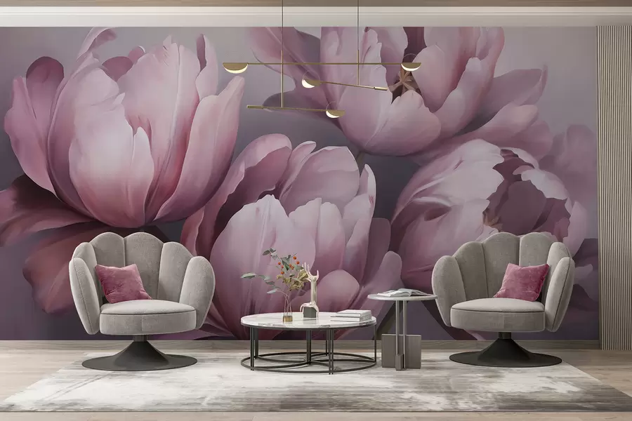 wall murals Abstract tulips imitation painting w05593