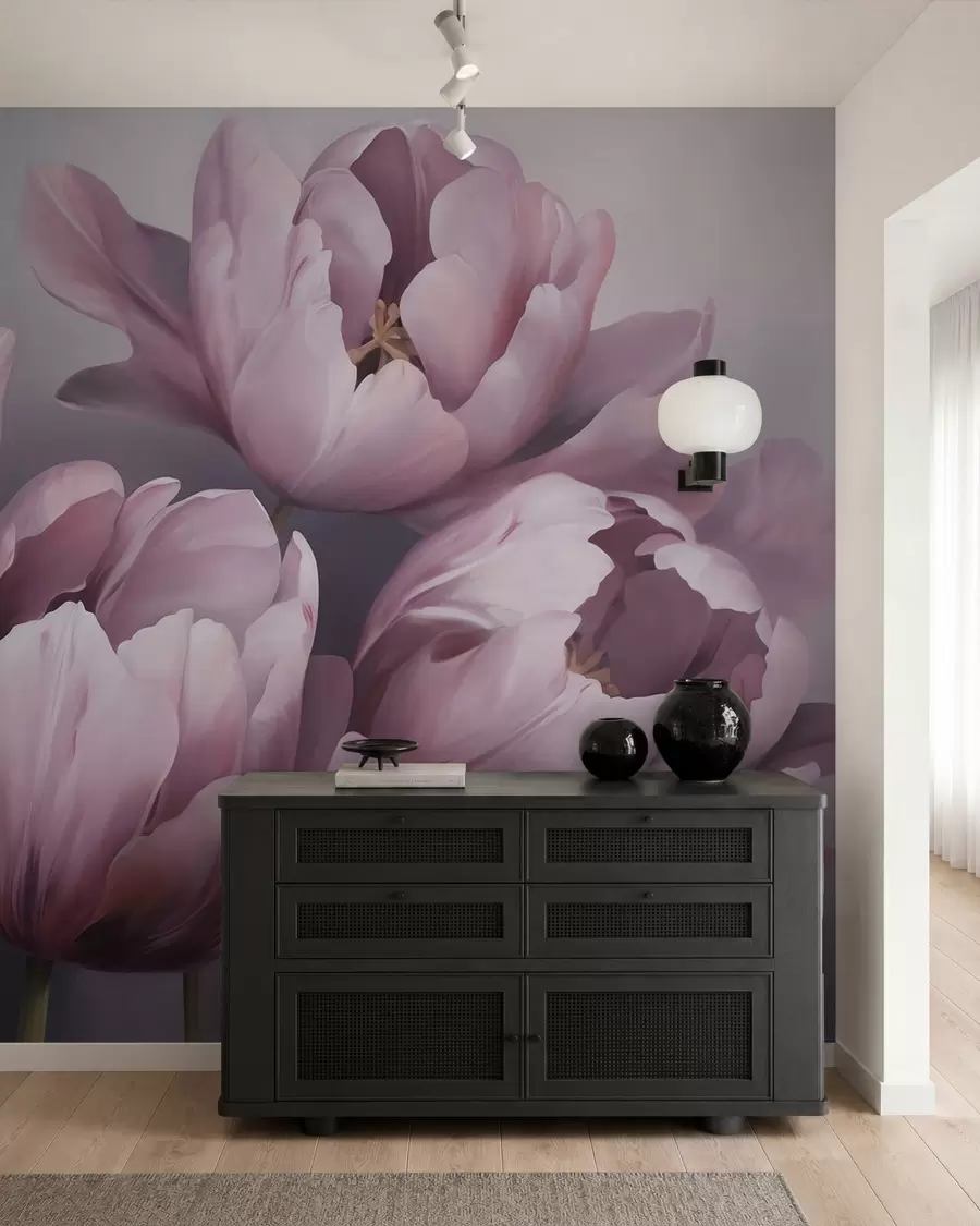 wall murals Abstract tulips imitation painting w05593