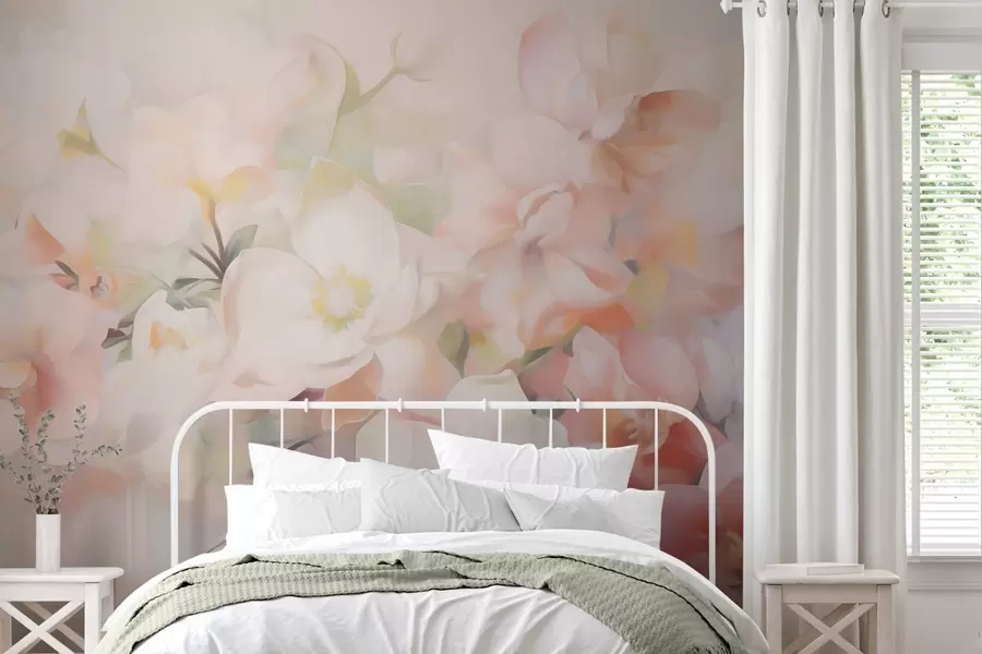 wall murals Delicate abstract flowers imitation of painting w05594