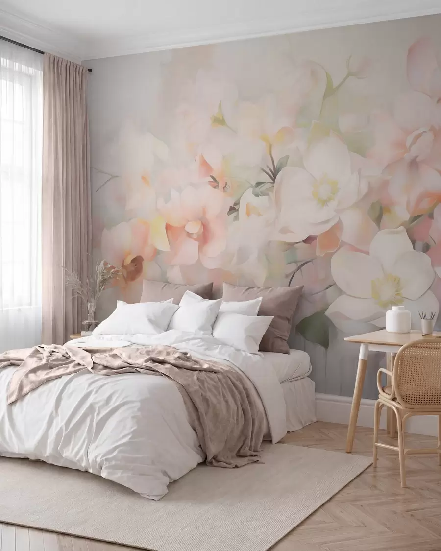 wall murals Delicate abstract flowers imitation of painting w05594