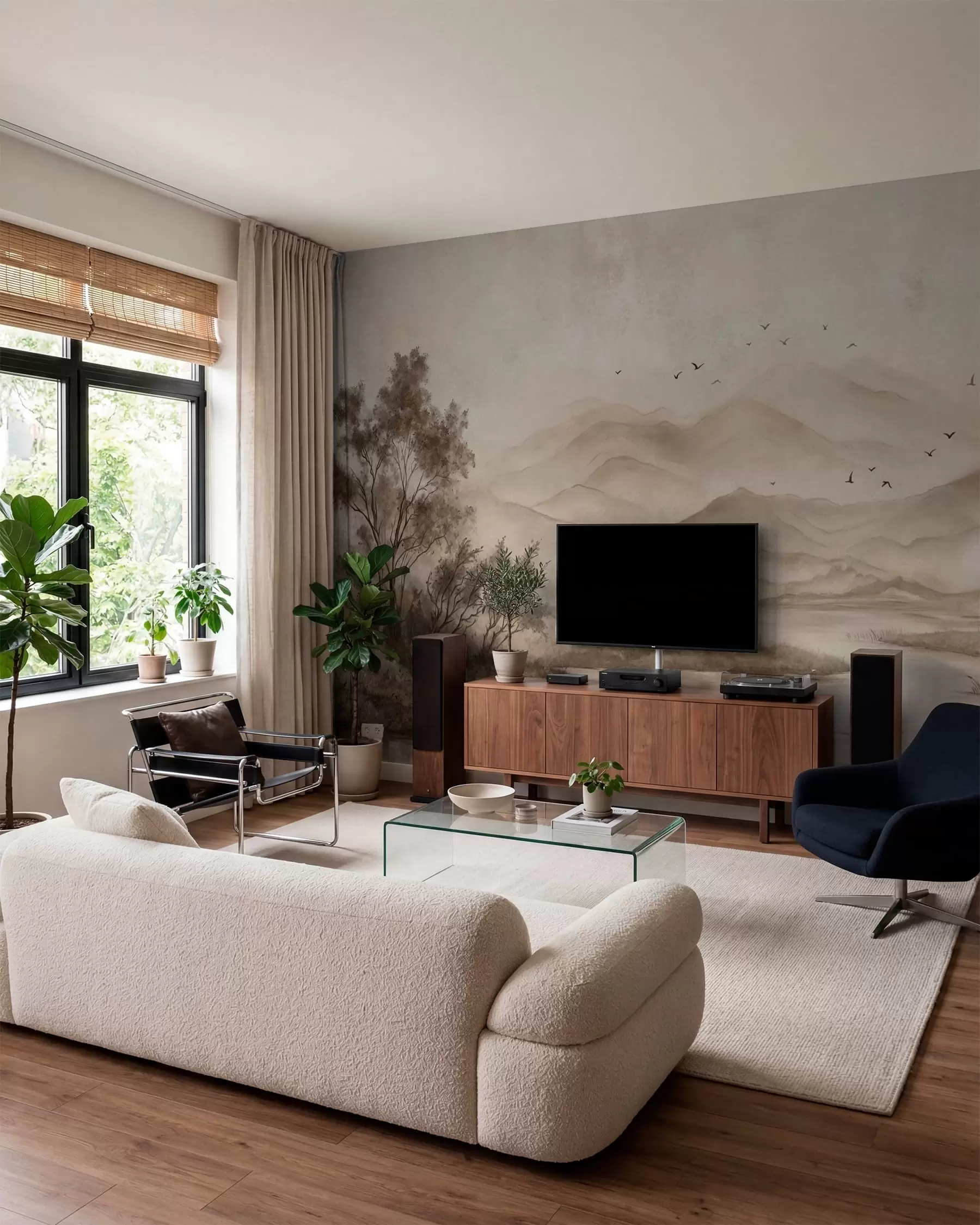 wall murals Birds over Sepia Hills w05535