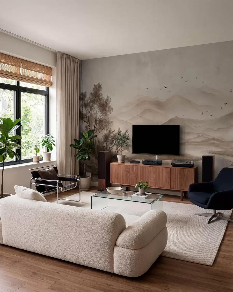 wall murals Birds over Sepia Hills w05535