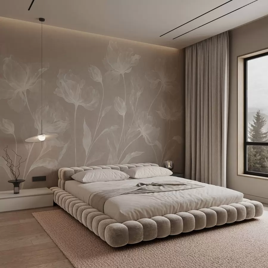 wall murals Elegant airy flowers with translucent layered petals on long delicate stems w05579v1