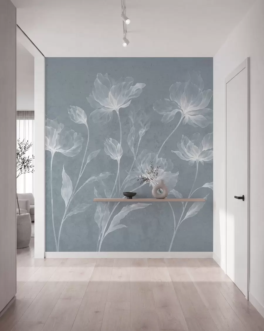 wall murals Elegant airy flowers with translucent layered petals on long delicate stems w05579v2