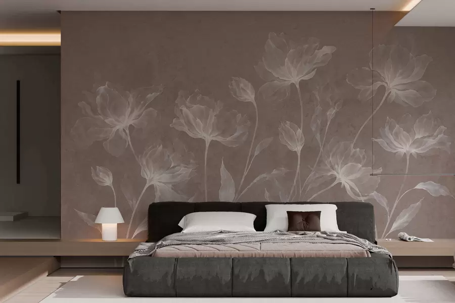 wall murals Elegant airy flowers with translucent layered petals on long delicate stems w05579v3