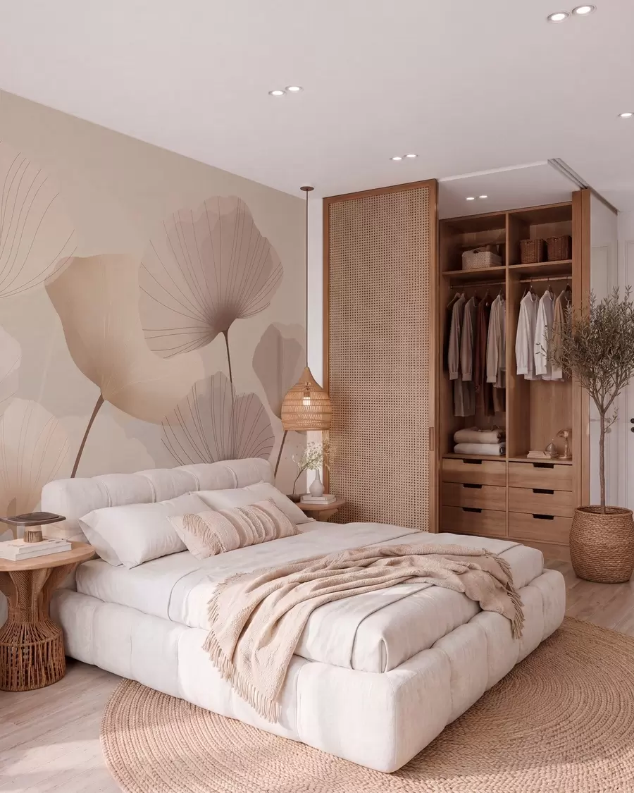 wall murals Elegant petals on tall stems in pastel shades w05212