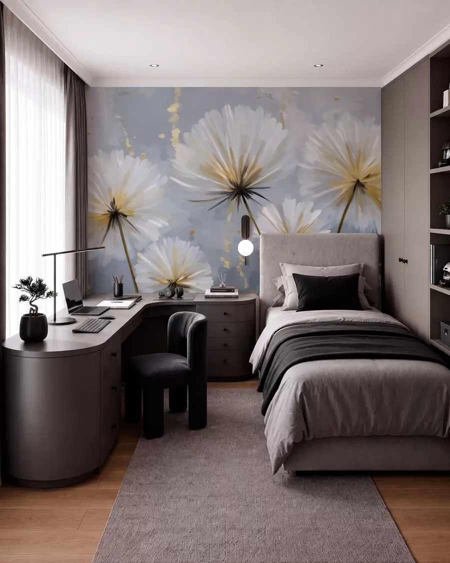 wall murals lush dandelions in a picturesque style w05570