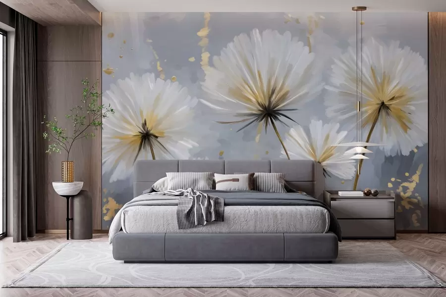 wall murals lush dandelions in a picturesque style w05570