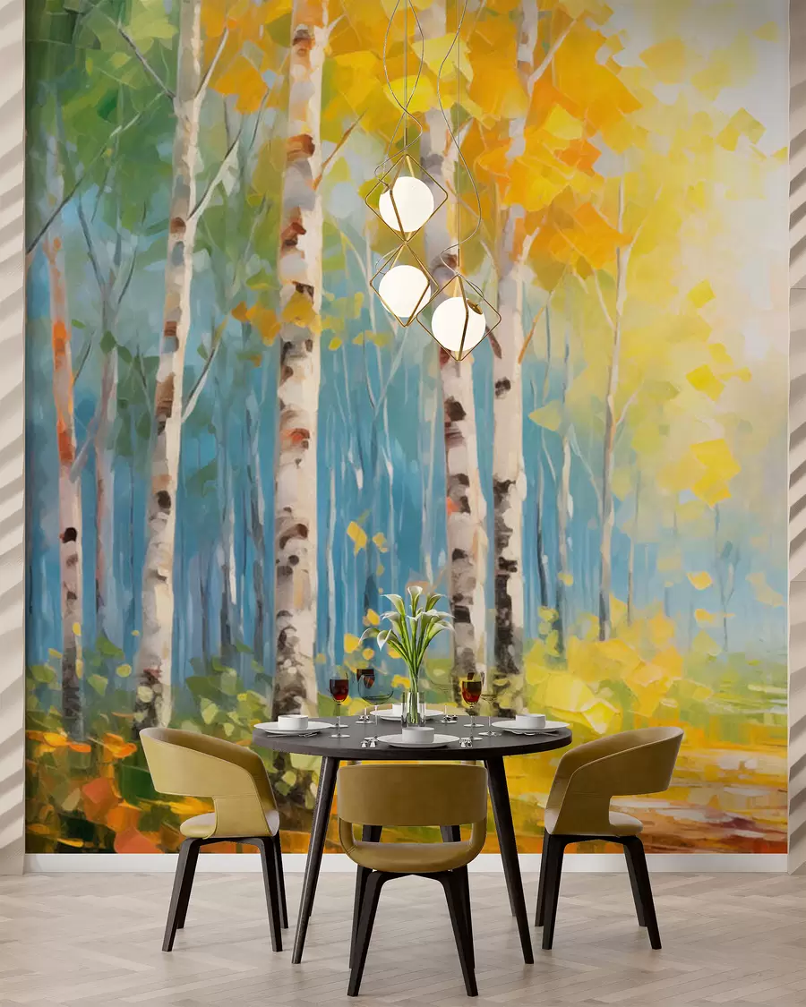 wall murals Trees, birches w05620