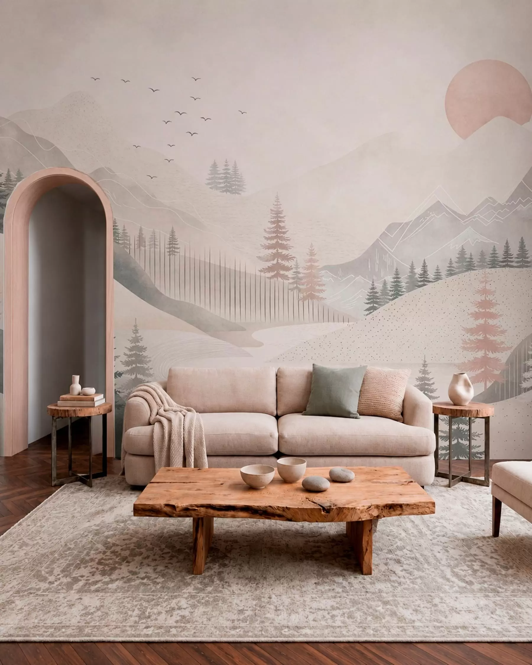 wall murals Pink Mountain Morning w05626