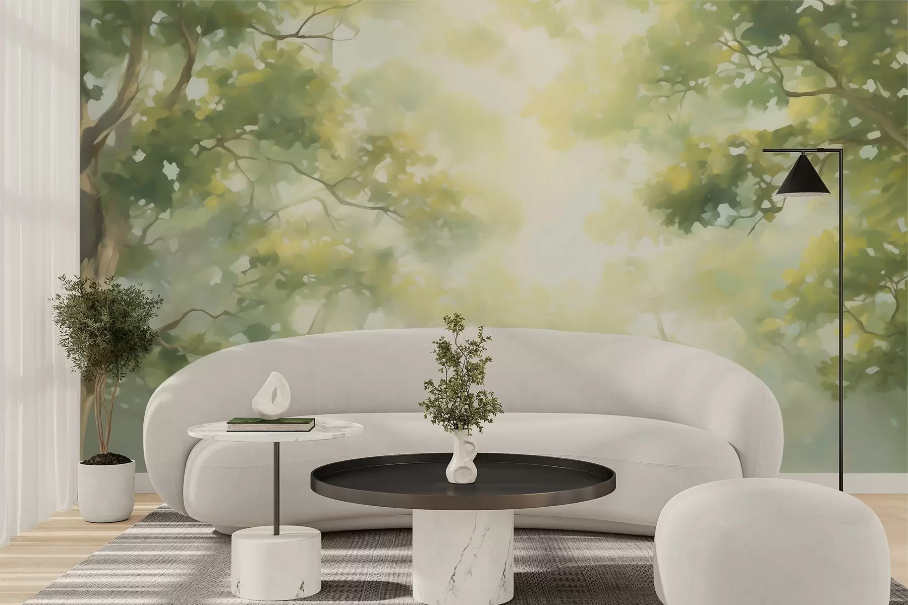 wall murals Abstract tree branches imitation painting w05588