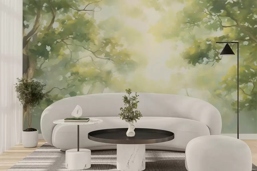 wall murals Abstract tree branches imitation painting w05588