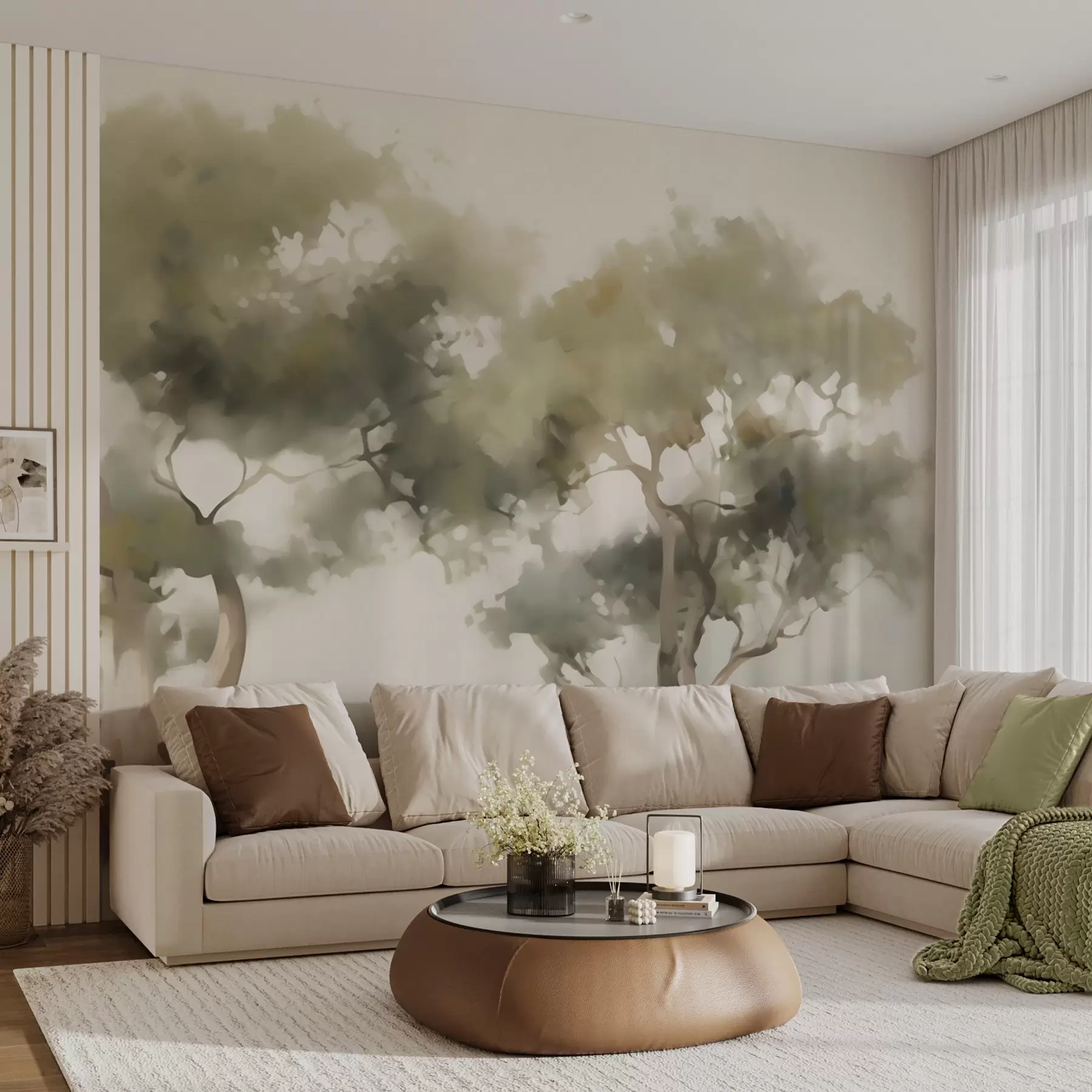 wall murals Abstract trees imitation of painting w05638