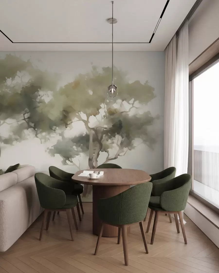 wall murals Abstract trees imitation of painting w05638