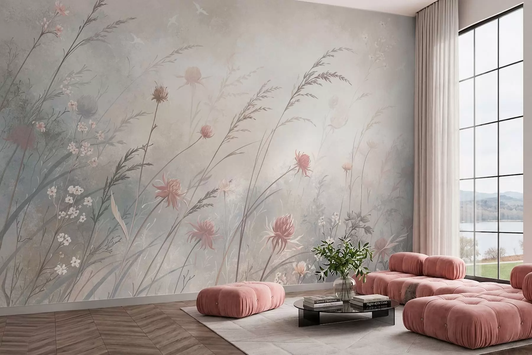 wall murals Light wildflowers in an airy composition w05538v2