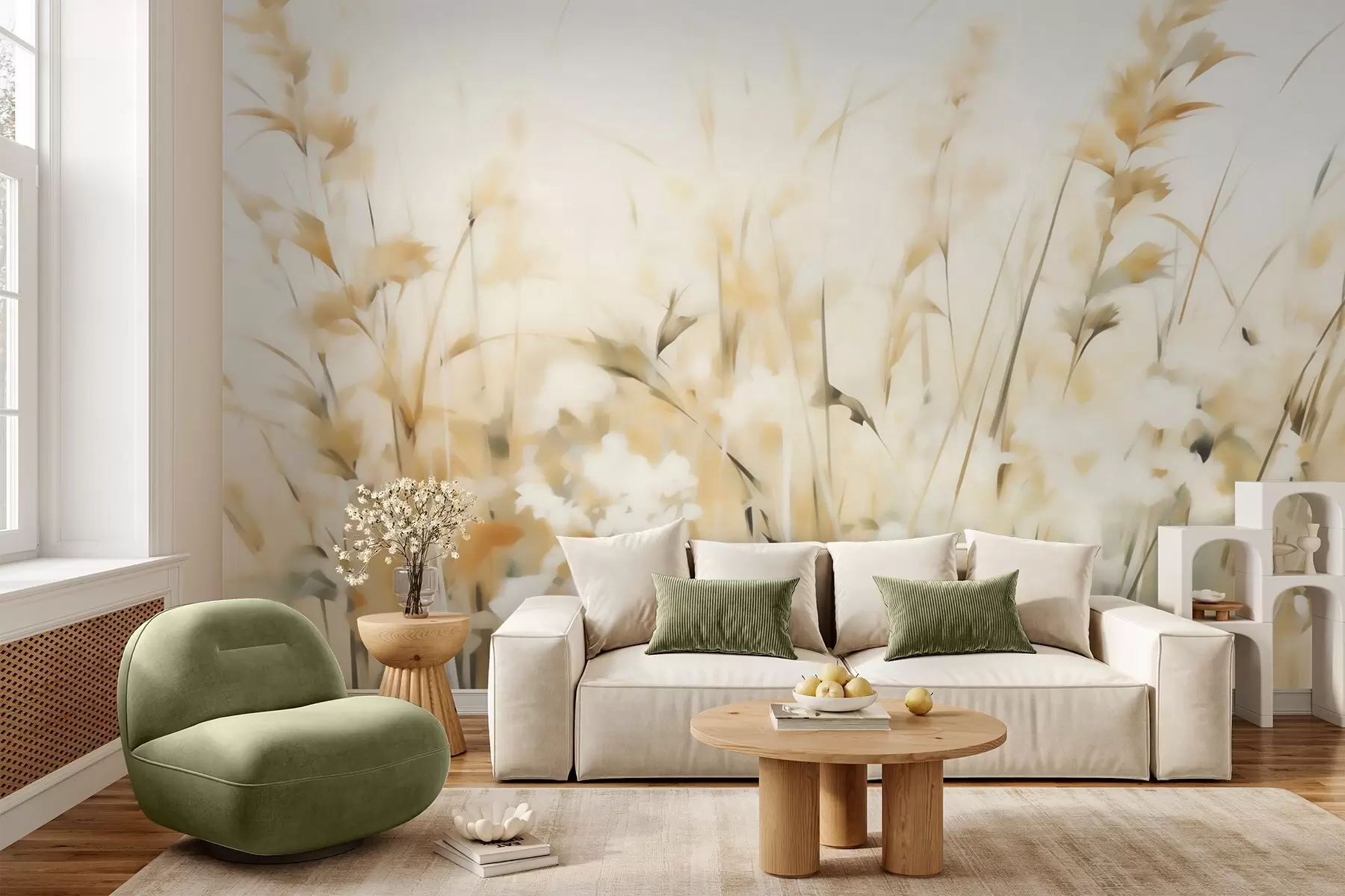 wall murals Abstract grasses imitation of painting w05669
