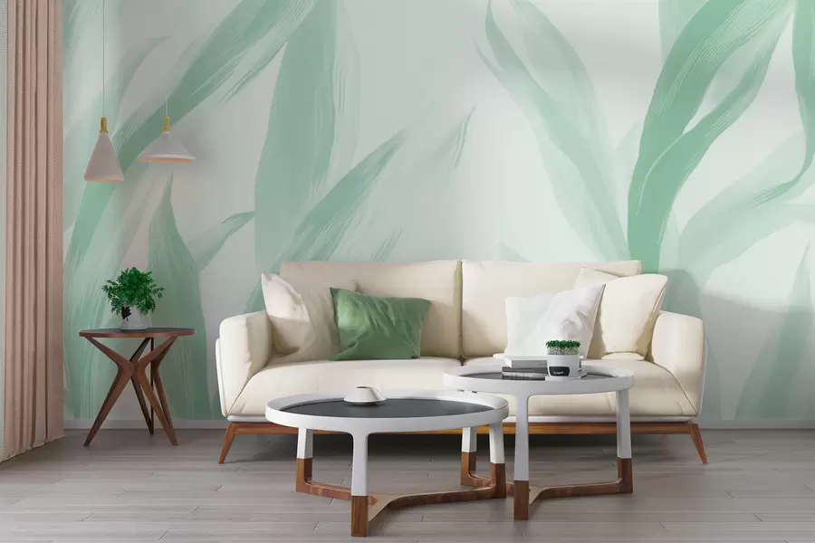 wall murals Pointed leaves w05680v2