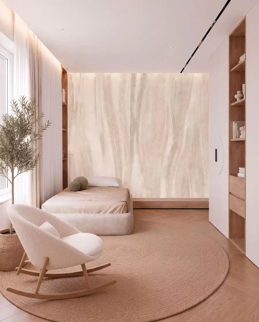 wall murals Light abstract texture with soft vertical transitions in creamy hues w05686