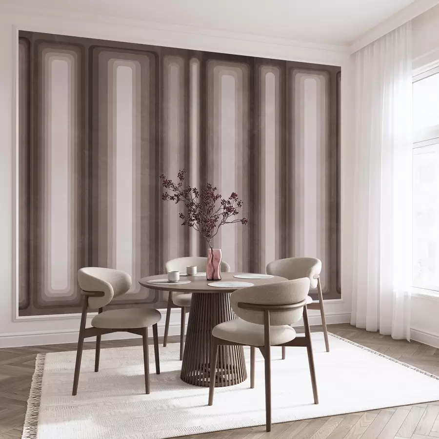 wall murals Textured abstract vertical rounded rectangles in muted tones of brown w09905v1