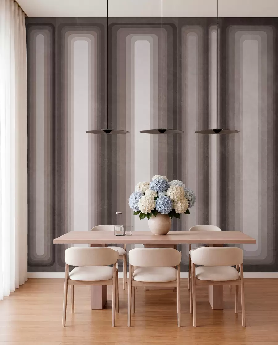 wall murals Textured abstract vertical rounded rectangles in muted tones of brown w09905v1