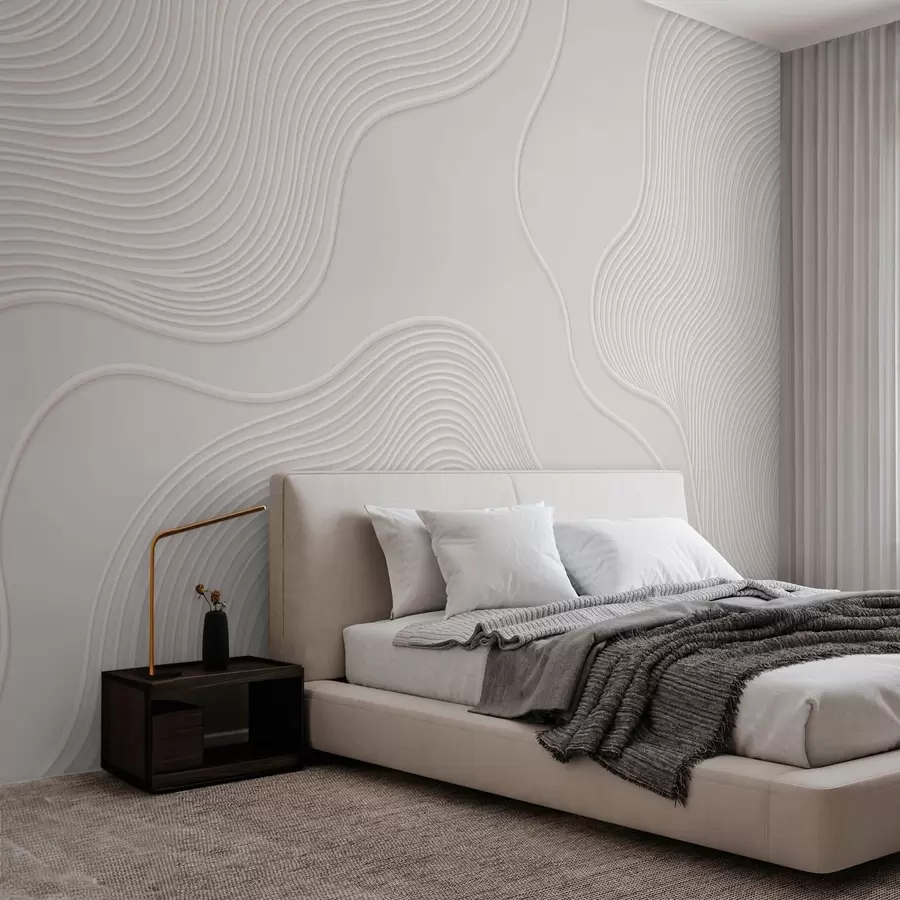 wall murals Abstract relief with flowing wavy lines w05689