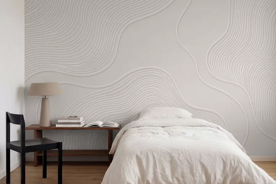 wall murals Abstract relief with flowing wavy lines w05689