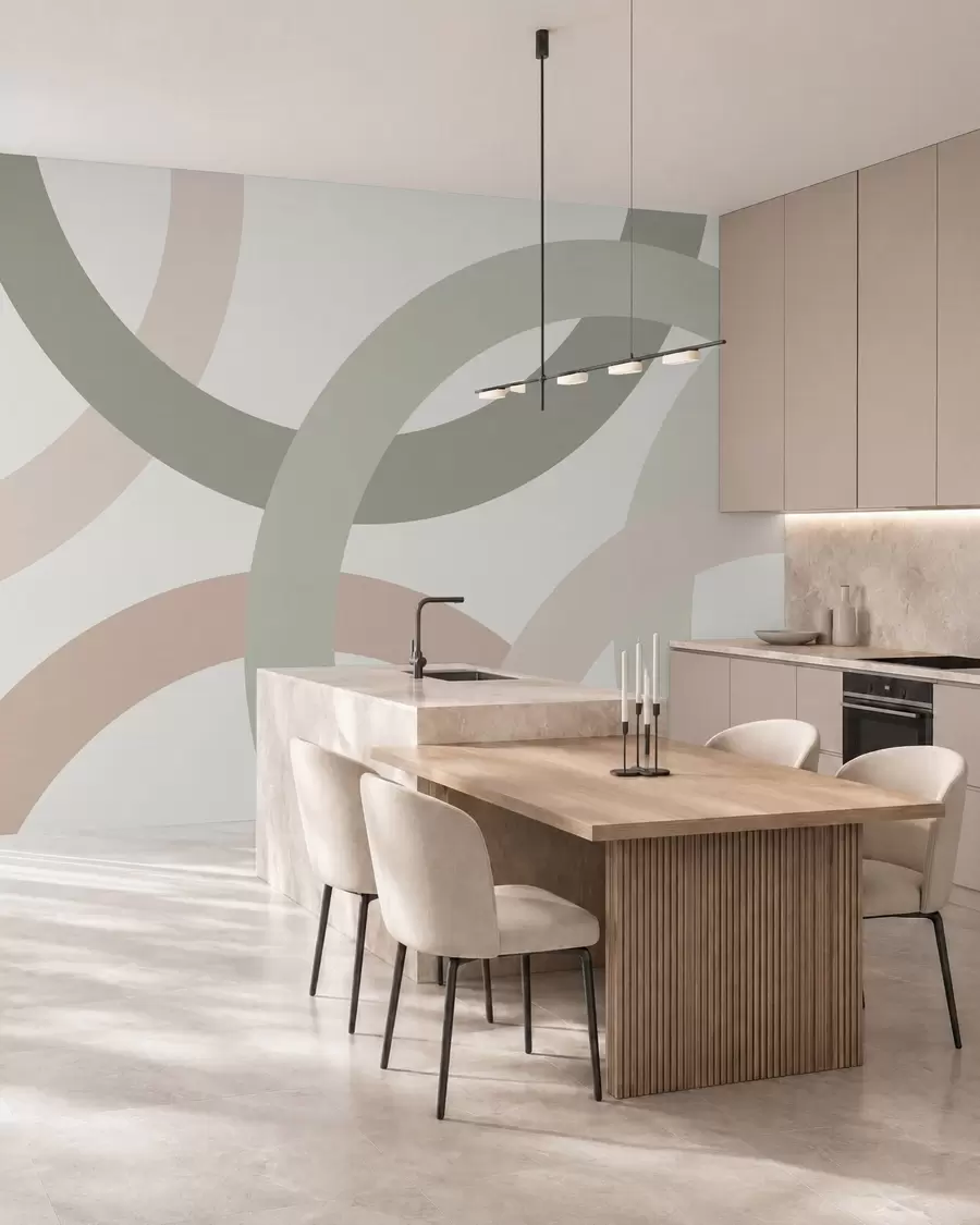 wall murals Abstraction with circles w05709
