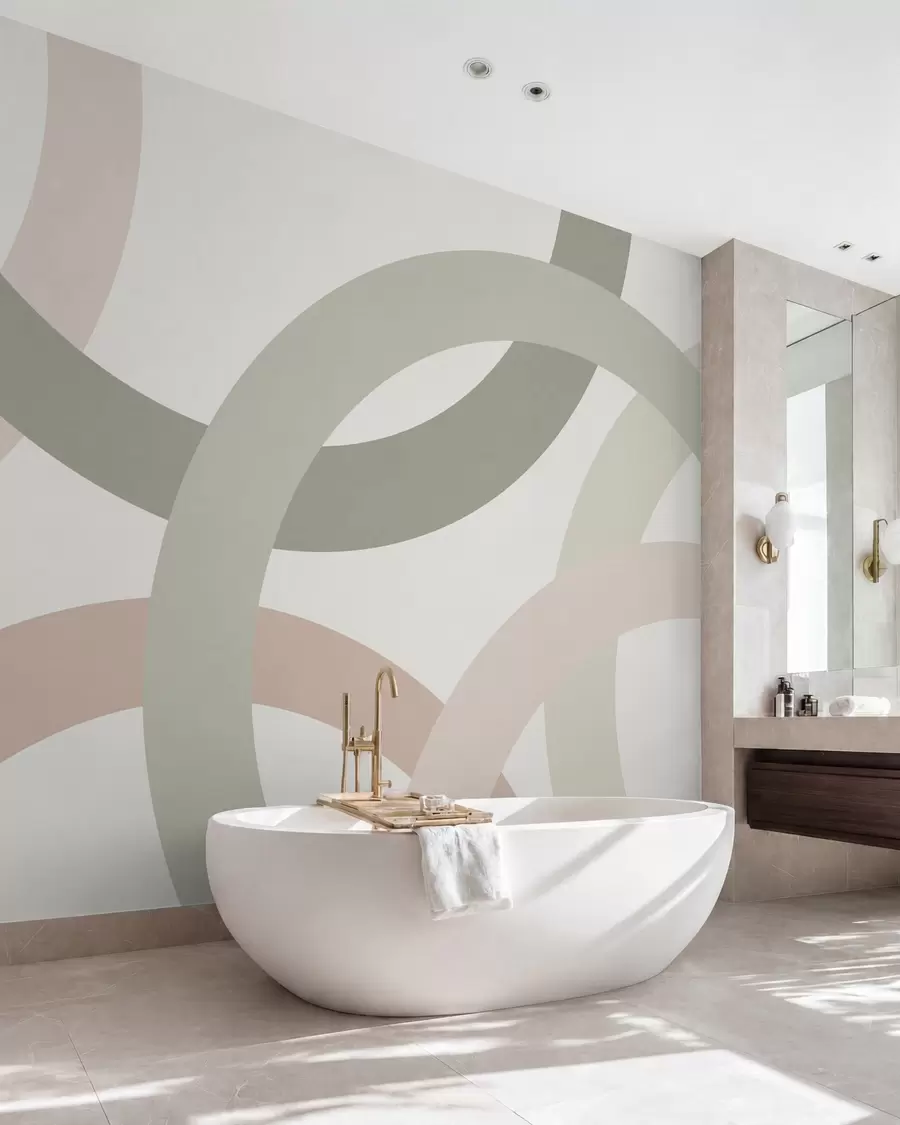 wall murals Abstraction with circles w05709