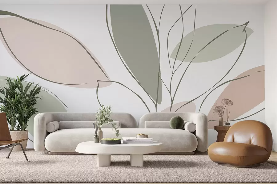wall murals Abstract leaves w05710