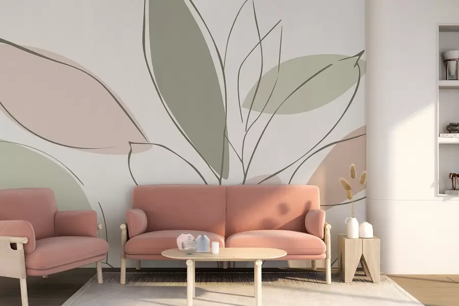 wall murals Abstract leaves w05710