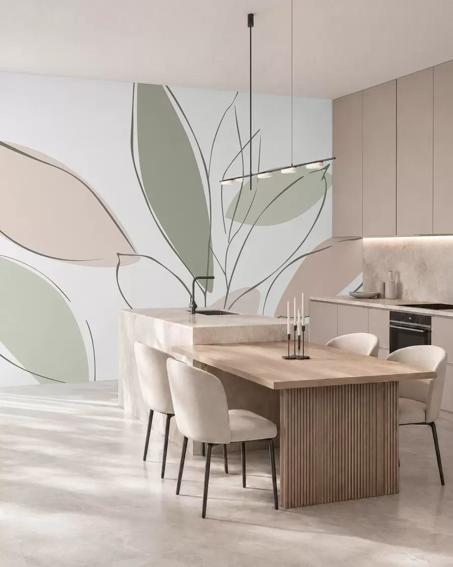 wall murals Abstract leaves w05710