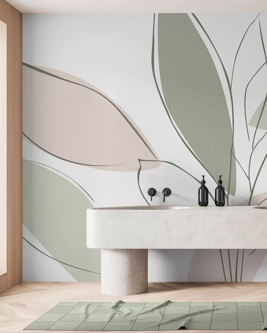 wall murals Abstract leaves w05710