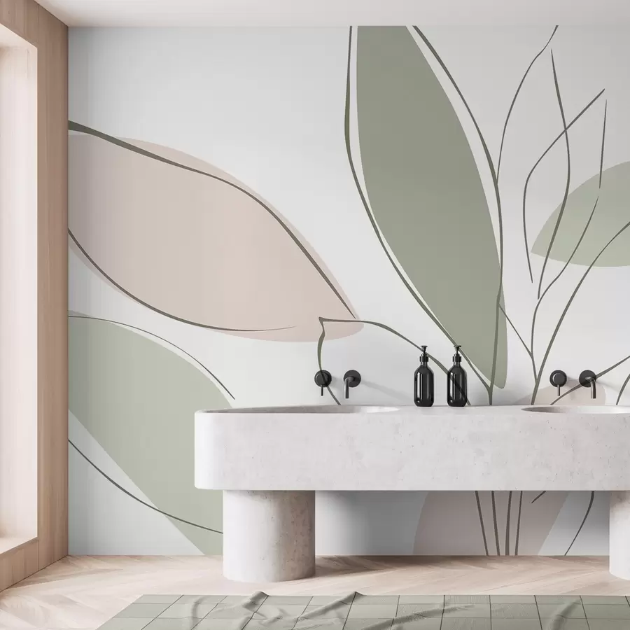 wall murals Abstract leaves w05710