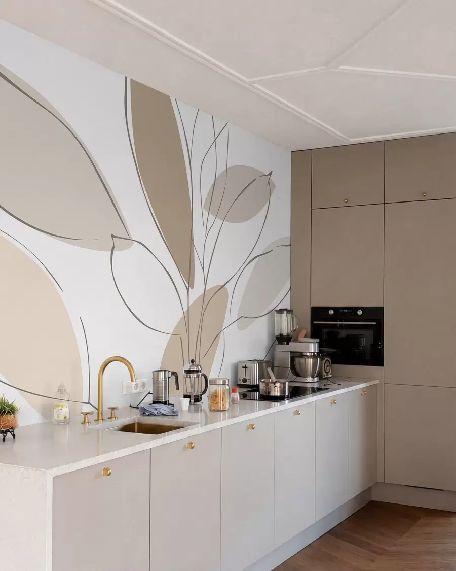 wall murals Abstract leaves w05710v2