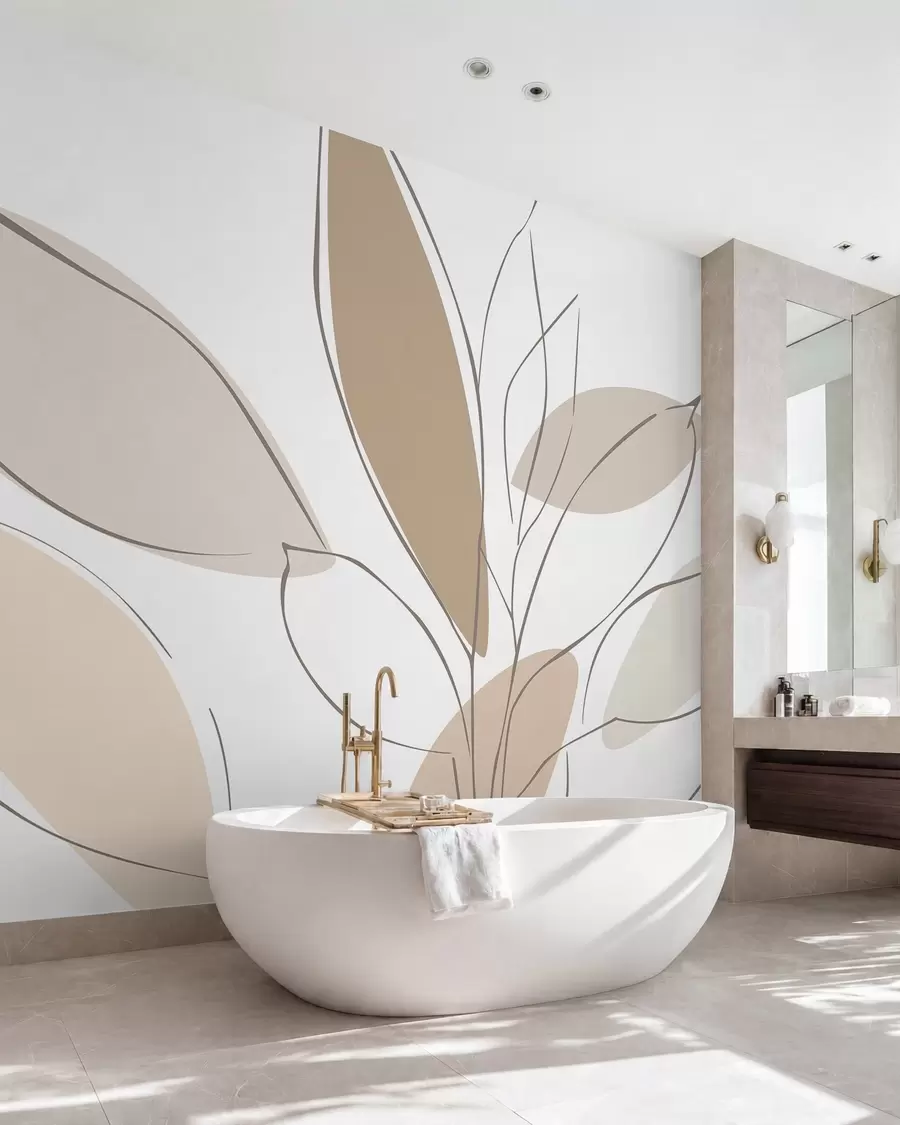 wall murals Abstract leaves w05710v2