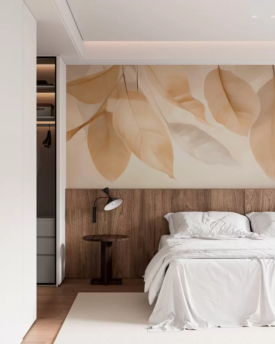 wall murals Hanging leaves w05407