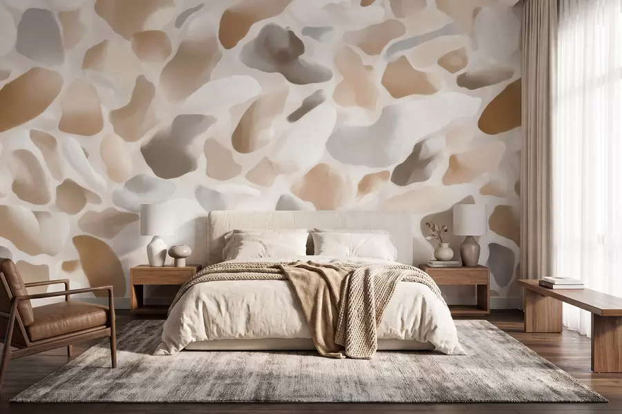 wall murals Abstract natural terrazzo texture in light tones w09933
