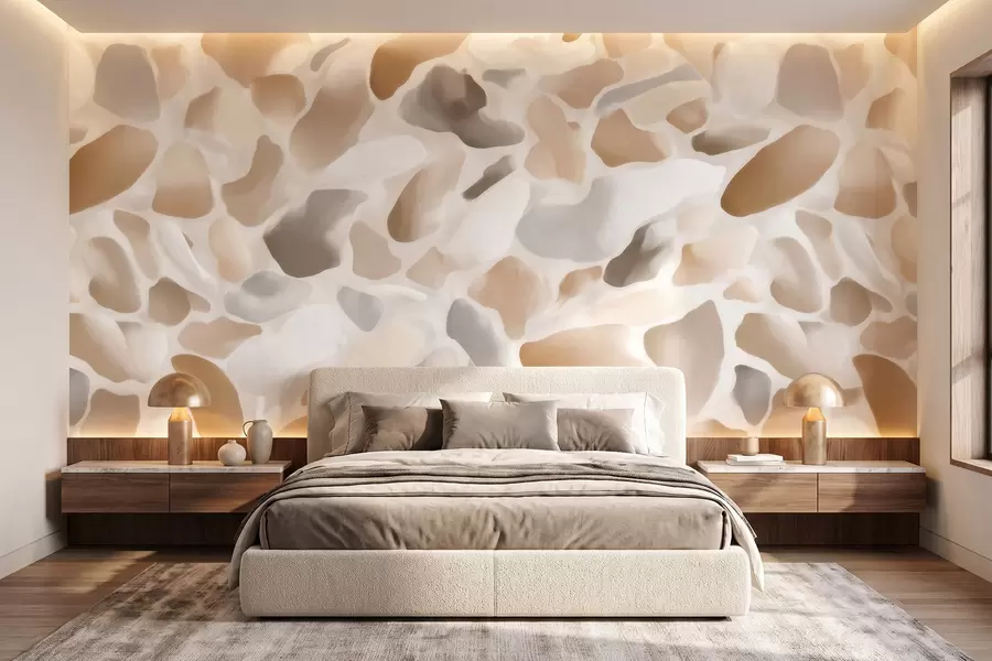 wall murals Abstract natural terrazzo texture in light tones w09933