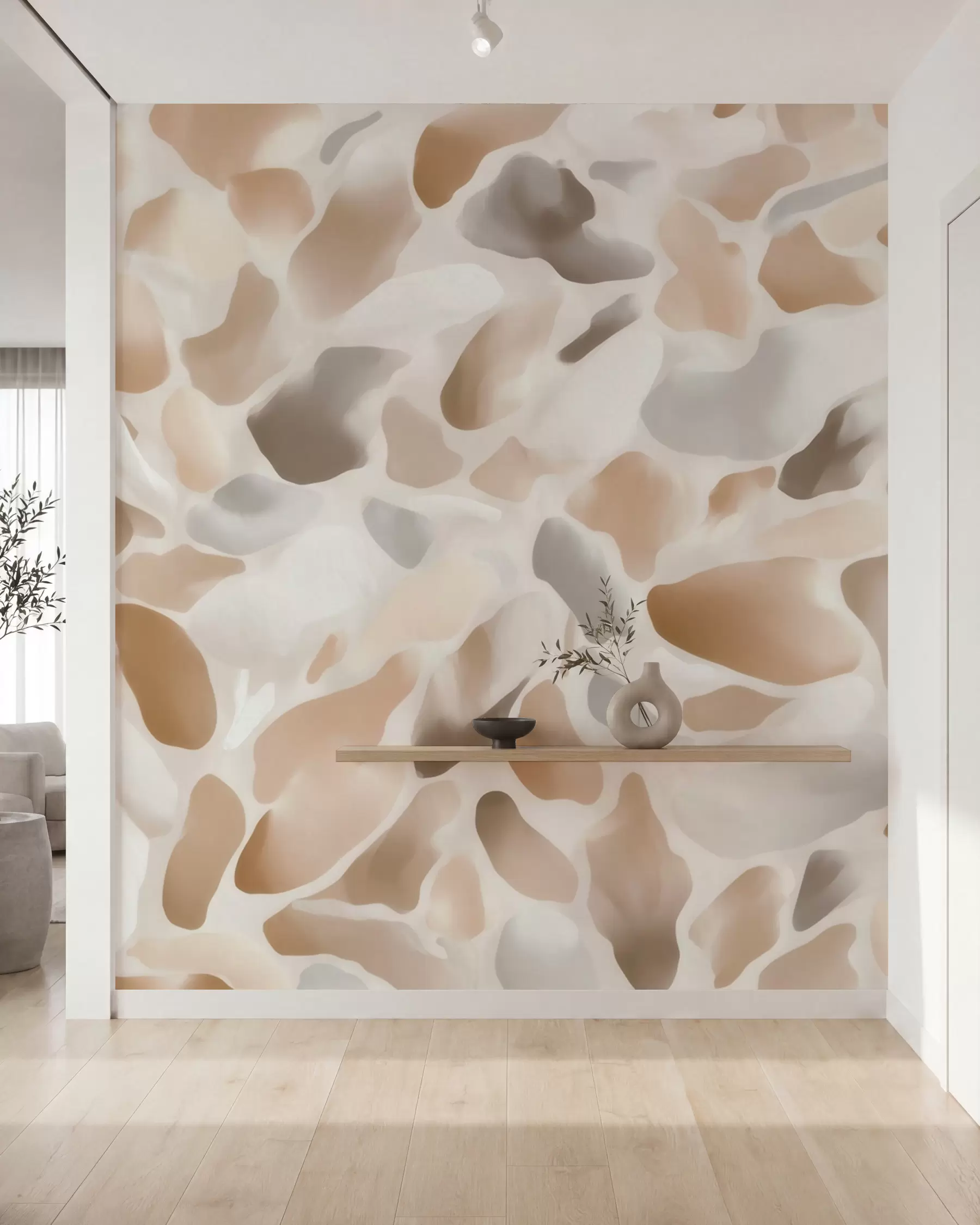 wall murals Abstract natural terrazzo texture in light tones w09933