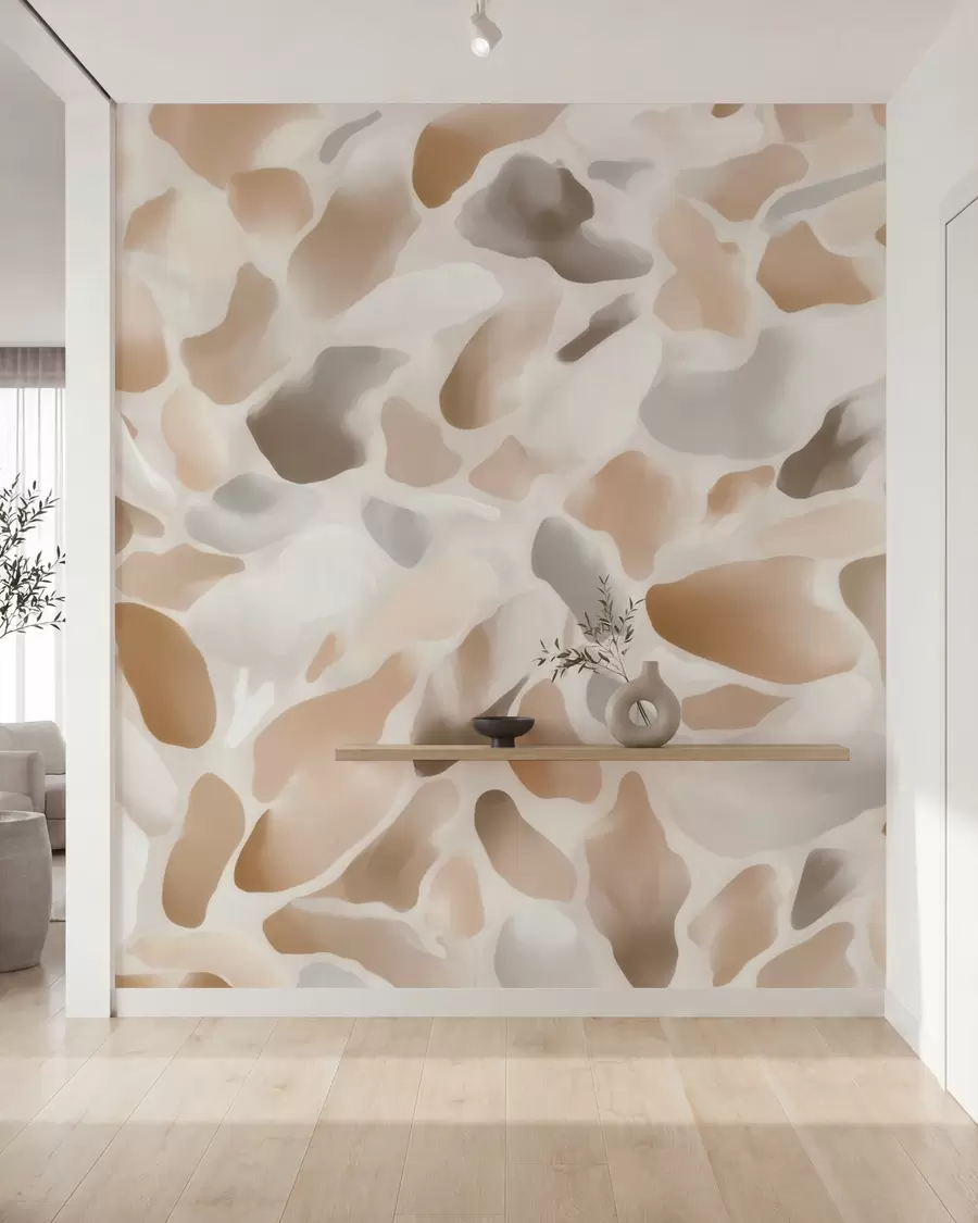 wall murals Abstract natural terrazzo texture in light tones w09933