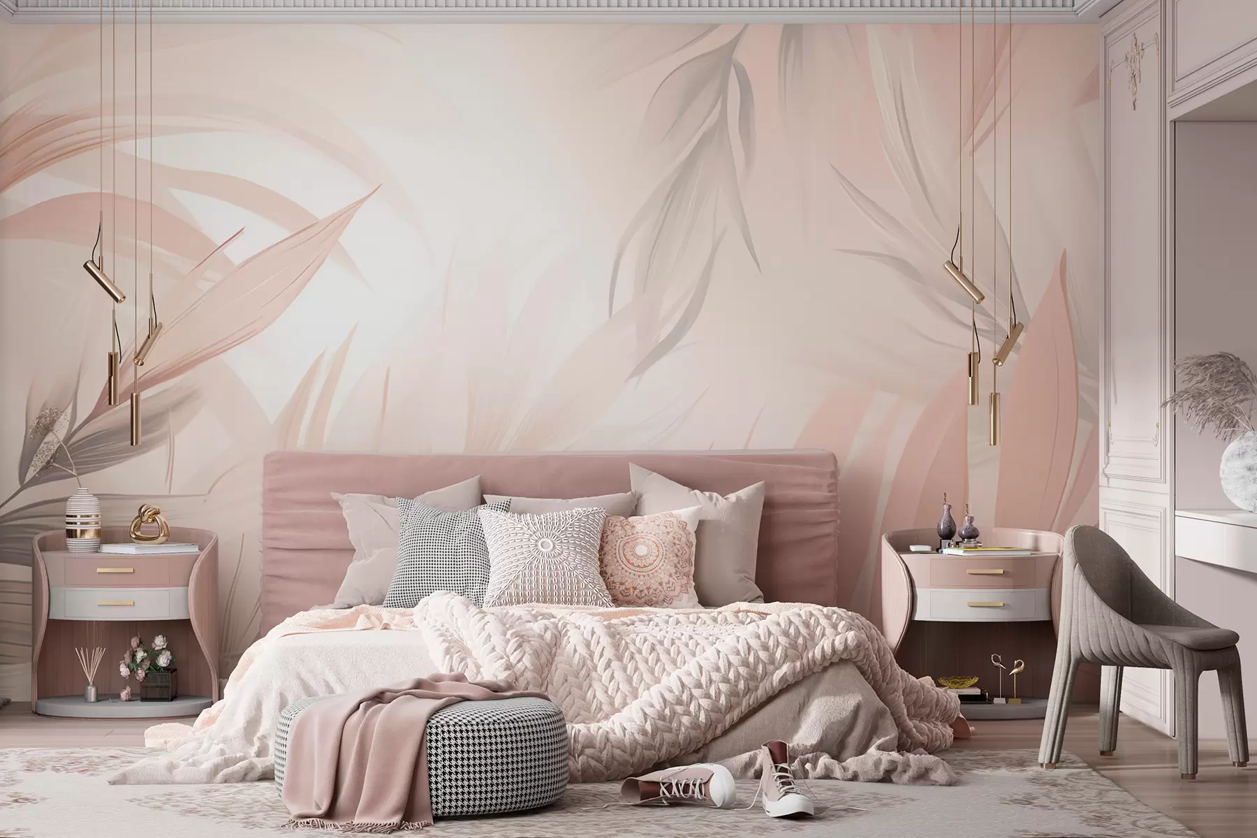 wall murals Pointed leaves w05742