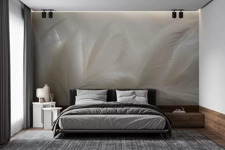 wall murals Delicate waves of pampas grass w05717