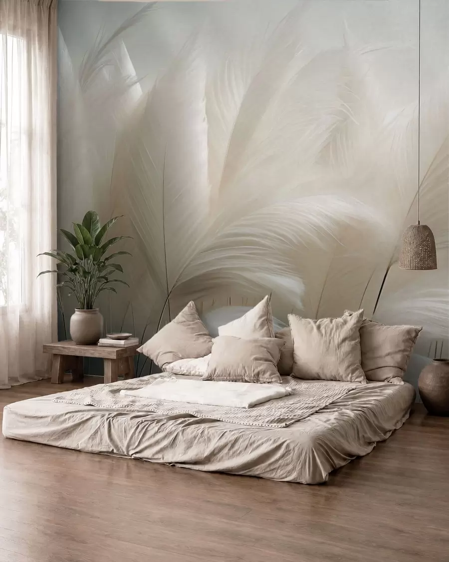 wall murals Delicate waves of pampas grass w05717