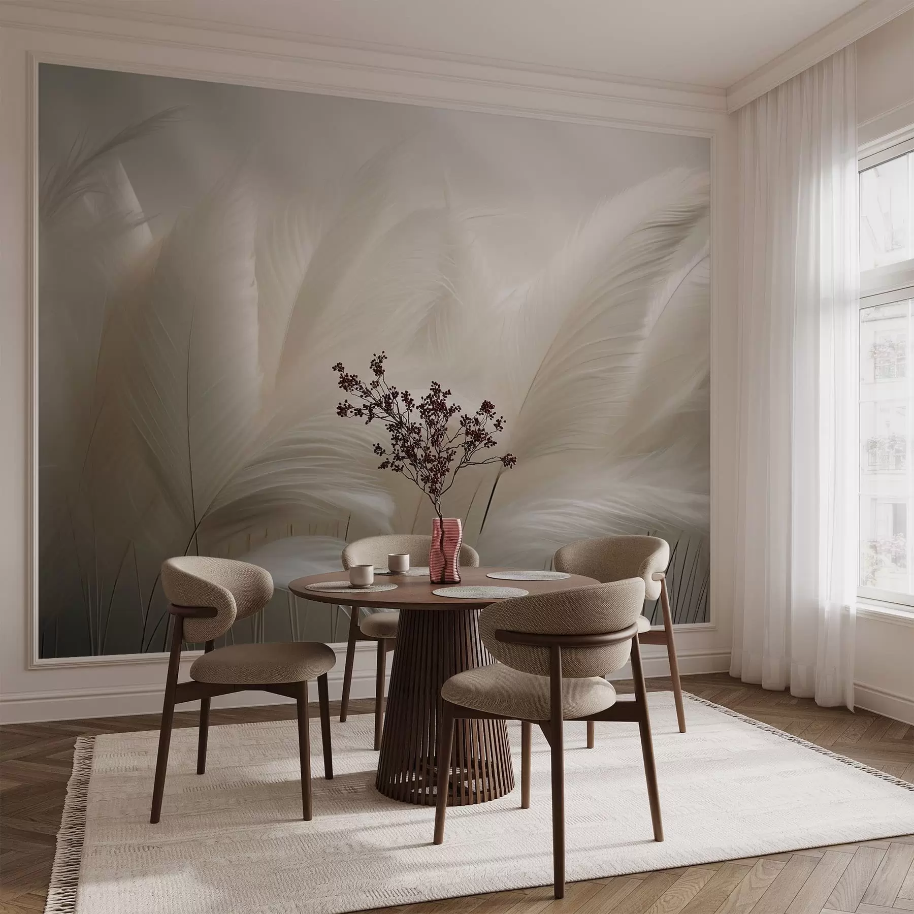 wall murals Delicate waves of pampas grass w05717