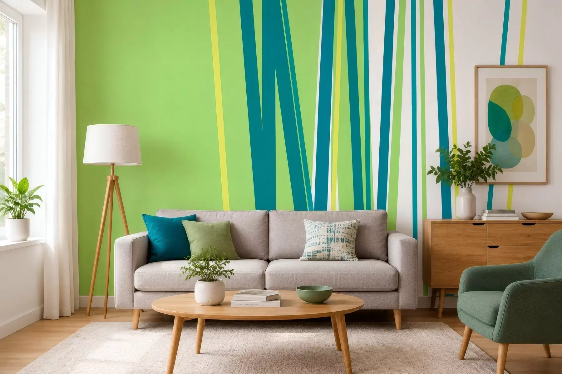 wall murals a vibrant, abstract stripe w05749