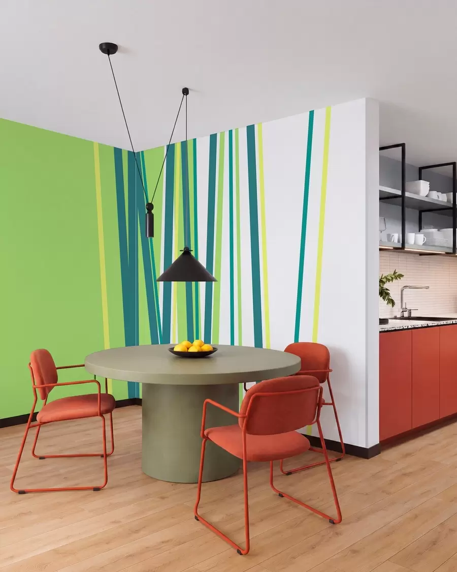 wall murals a vibrant, abstract stripe w05749