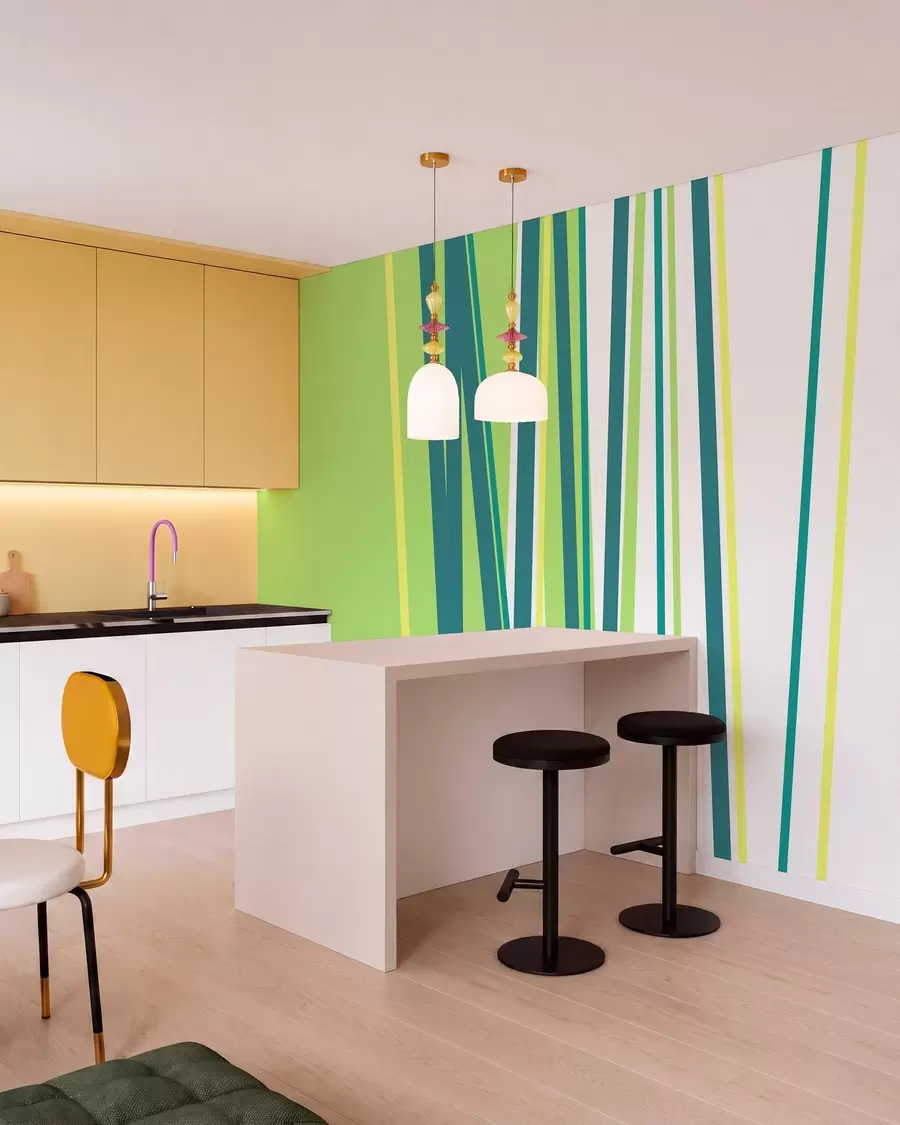 wall murals a vibrant, abstract stripe w05749